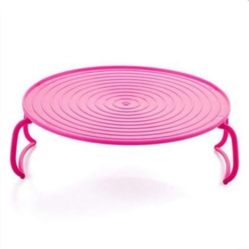 MeevrgR Plateau pour micro-ondes - Plateau empilable en plastique - Pour four à micro-ondes - Grille ronde pour , collations - 23,5 x 23,5 x 8,3 cm (B), L30ZOGP6ZAY915065V666XVI3