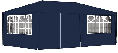 Homgoday Tenda da giardino professionale con pareti laterali, 4 x 6 m, blu, 90 g/m², resistente ai raggi UV, per esterni, giardino, feste, campeggio, eventi, matrimoni