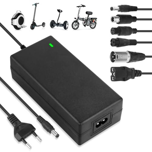 Mineup Caricatore Monopattino Elettrico 42V 2A Adattatore per Scooter Elettrico, Hoverboard con 6 porte, Bici Equilibrata, Drifting Board (EU)