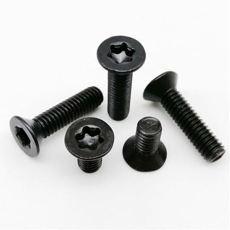 10/50 Stück M2 M2.5 M3 M4 Schwarz Grade 8.8 Kohlenstoffstahl GB2673 Sechs-Lobe Torx-Kopf-Senkkopfschraube Sechs-Lobe-Bolzen-Maschinenschraube(4mm,M3 50pcs)