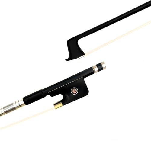 Arco Violín Arco de violín de fibra de carbono negro arco de viola 3/4 fibra de carbono(Universal viola bow)