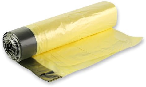 1000 Stück Hygoclean Müllbeutel mit Zugband, 60l | HDPE, Rolle, gelb-schwarz, L: 64cm, B: 71cm, Karton, Müllbeutel, Müllsäcke, Mülltüten, Mülltonnen, Abfallsack, Mülltüten mit Zugband | Rolle, Müllbeutel, Mülltüten, Abfallsack, Mülltüten mit Zugband, trash bags, Mülltonnen, Haushalt, Gewerbe, Reinigung