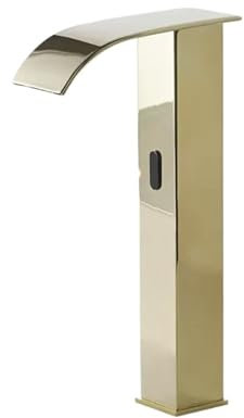 Grifo de baño de inducción, mezclador de fregadero alto con montaje en encimera fría y caliente(Gold)