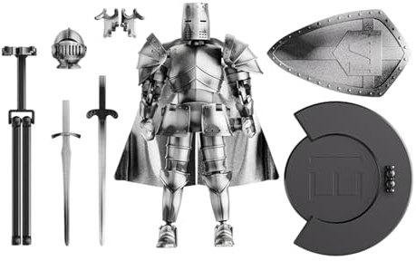 Moxeupon Mittelalterliche Actionfigur Knight, Mittelalterliche Actionfiguren – Vollkörpermodell des mittelalterlichen Ritters mit Mehreren Gelenken | bewegliche Desktop-Figur mit Sockel