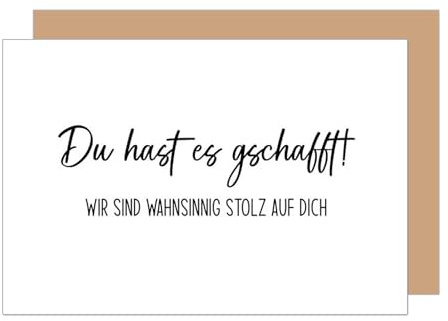 Edition Seidel Premium Glückwunschkarte zur bestandenen Prüfung mit Umschlag. Grußkarte Karte mit Spruch Abschluss Abitur Bachelor Master Uni Schule Mann Frau Jugendliche Jugendlicher (PR155 SW025)