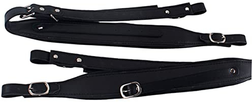 Verstellbarer Bass 1 Paar aus Kunstleder, Akkordeon Gurt, Schwarz | Bassakkordeon, Auftritt und Übung, Bequemes Tragen, Metallteile, Leicht zu Montieren