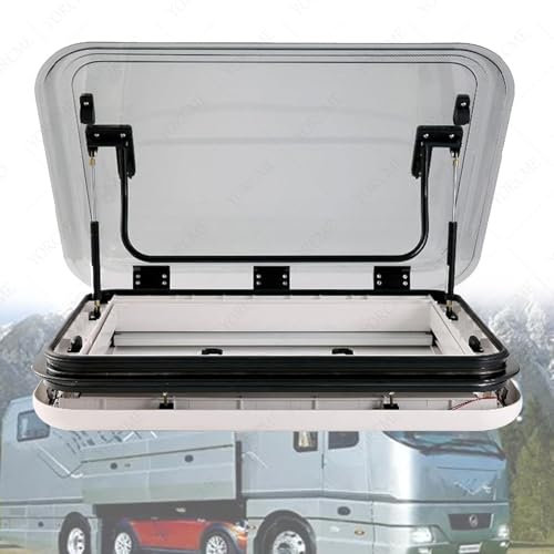 YORCME Oscuratore, lucernario, oblò, oblò per Camper, oblò per Ventilazione da Tetto, oblò con Luce a LED per Camper, oblò di Ricambio per finestre per Camper, roulotte,500x500