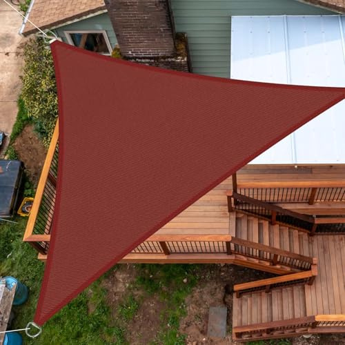 SRHIMEOS Vela Ombreggiante Triangolare Traspirante 6x6x6m, Impermeabile Telo Parasole per Terrazzo, Protezione UV al 98% Tende a Vela, per Esterni, Giardino E Terrazza