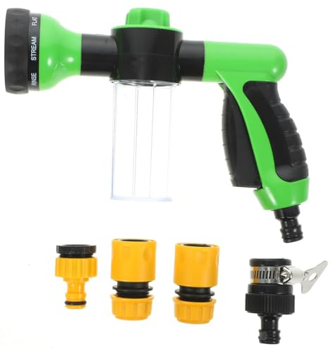 SUPVOX Portable Garden Hose Nozzle Sprayer with Connectors Multifunctional Dog Washing Attachment for Pet Bathing Car Washing and Plant Watering Lightweight Green Hose Sprayer for Outdoor