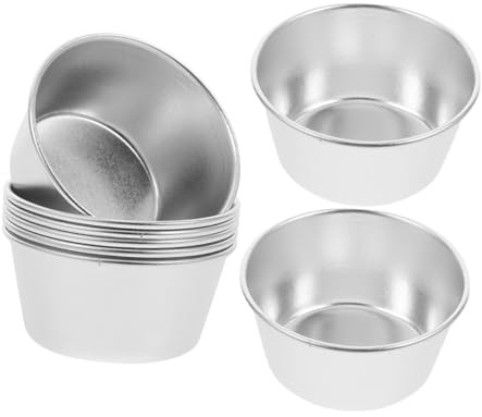 Zerodeko 8piezas Moldes Individuales Para Flan Tartaletas De Huevo Vasitos Para Pudín Mini Moldes Para Pasteles Vasos Redondos Antiadherentes De Acero Al Carbono Para Hornear Cupcakes Paste