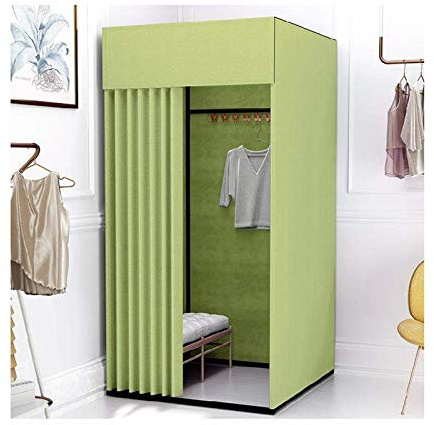 Temporary Dressing Room with Metal Frame Shelf, Portable Fitting Room for Clothing Shops, Privacy Protection, Easy Assembly Locker Room Display Stand