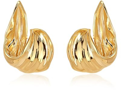 14k Vergoldet Lange Gold Tropfen Ohrringe Damen Leichte Statement Minimalistisches Modern Design Hypoallergen Ohrringe