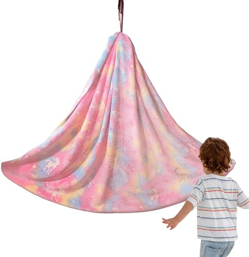 Rukjmqi Hamaca Infantil,Sensorial Que en la Oscuridad - Manta de Franela con Calidez Duradera para Exterior Viajes Hogar,para Dormitorio Infantil Viajes Exterior Interior Jardín y Habitación