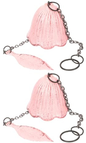 Veemoon Lot de 2 Carillons Éoliens Japonais en Fonte Rose Pendentifs Clochettes à Motif Floral en Métal Décoration Suspendue pour Jardin Terrasse et Intérieur Ambiance Apaisante et