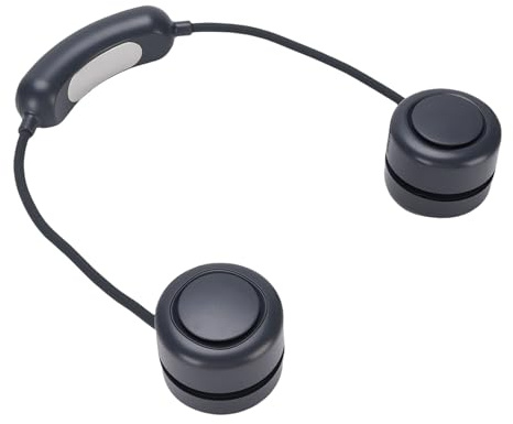 Decumeby Ventilador de Cuello Portátil, Ventiladores Personales Recargables de 3 Velocidades, Ventilador Portátil Silencioso de Enfriamiento Rápido para Viajes de Oficina en Casa Al Aire (BLACK)