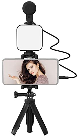 ZJchao Kit de Vlogging, Kit de Vlog avec Lumières et Microphone Ensemble d'équipement de Podcast Essentials pour Créateur de Contenu pour Vlogging et Streaming en Direct
