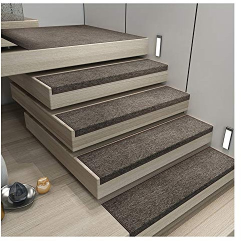 Stufenmatten Treppen-Teppich Klassisches Retro Rechteckige Volltonfarbe Läuferteppich Waschbare Schalldämmung Selbstlutschend Sicherheitsteppich 4 Farben 5 Größen (Color : B- 30X100CM, Size : 1pcs)