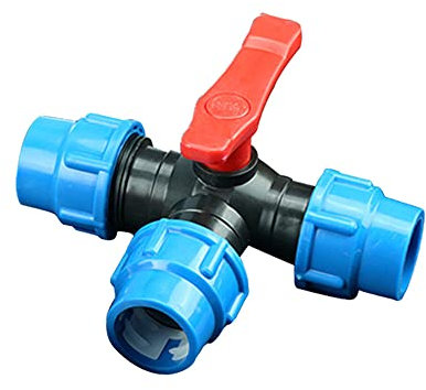 Raccordo a T a compressione per tubo dell'acqua, raccordi a compressione in plastica per giardinaggio, irrigazione agricola, 25 mm