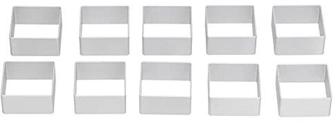 Jenngaoo 10 pz/Set Stampo per Torta Luna in Acciaio Inox, Set di Stampo per Biscotti in Alluminio per Feste in Famiglia Uso delle Vacanze(Square)