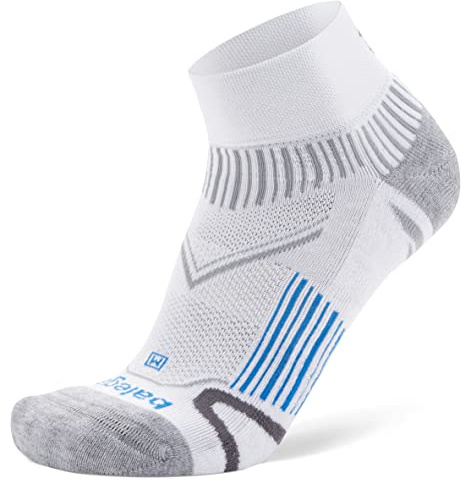 Balega Enduro Arch Support Performance Quarter Athletic Running Socks for Men and Women (1 Pair) - Cushioned, Breathable, Moisture-Wicking, Seamless Toe, Ergonomic Fit - White, Small (UK Size 4-7)