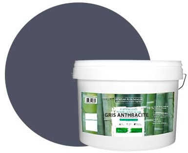 Pintura natural ecológica interior exterior de aspecto mate Natura – 10 l/130 m² [Clase energética A+], gris antracita