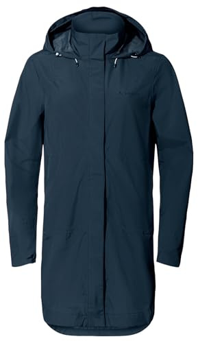 VAUDE Women's Mineo 2.5L Coat - Regenmantel für Damen - wasserdicht, winddicht und atmungsaktiv, dark sea, 38