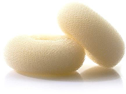 Hair Donut Bun Maker Blonde, Ring Style Bun, 2PCS Chignon Hair Increase Doughnut Shaper for Thick and Long Hair (X-Large, 4.5 Inch/Beige)