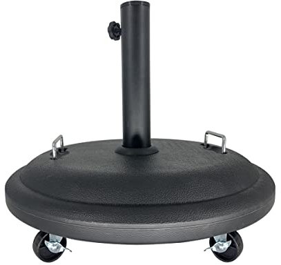 JUANIO Pie de Sombrilla con Ruedas, Base para Sombrilla en Cemento Negro - Diámetro 50 cm