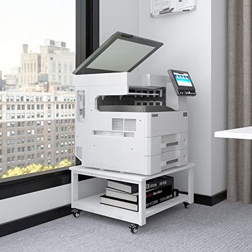 PUNCIA 2 Tier Laser Printer Stand with Paper Storage Shelf