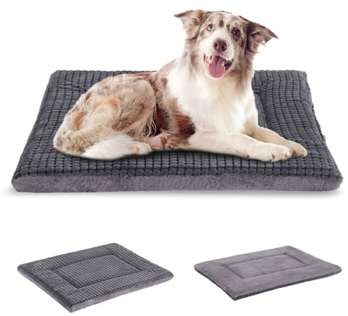 BVAGSS Cuscino per Cane Reversibile, Ultra Morbido Materassino Lavabile per cani, Ortopedico Letto per cani Cuscino Cane Memory Foam Suave y Cálido XH079 (91x58x4cm,Light Grey)