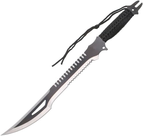 Bushcraft Messer Machete Black Wolves Inklusive Nylonscheide Gürtel Messer Survival Messer scharfes Jagdmesser Überlebensmesser Outdoor Messer für Wandern Camping Garten