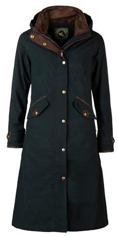 Rydale Ladies Long Riding Coat Women's Equestrian Full Length Waterproof Jacket (UK, Numeric, 10, Regular, Regular, Navy)