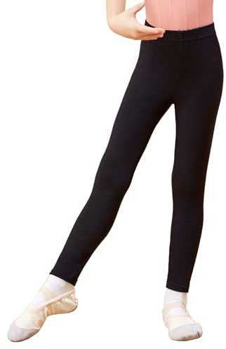 LingTing Dance Pants for Girls, Black Leggings for Gymnastic, Yoga, Daily Life,Ballet