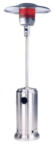 Estufa de gas butano inoxidable para terraza, 3500/10500W, portátil con ruedas; ideal para calentar espacios exteriores.