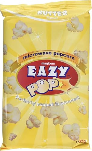 Easypop Butter Flavoured Microwave Popcorn 85g (Pack of 8) | Quick, Delicious, and Buttery Snack | Convenient Microwave-Ready Packs | Perfect for Movie Nights & Parties | Pops in Minutes