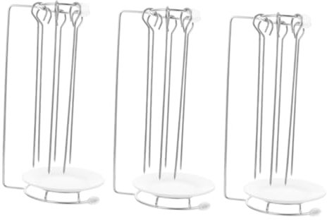 Ciieeo 3 Ensembles Barbecue En Acier Inoxydable Brochettes Porte-brochette De Dinde Rouleau à Hot Dog Support De te De Barbecue Support Pour Bâtons De Céramique