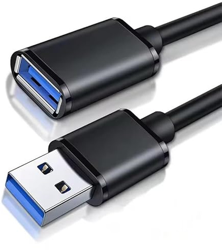 TECHZOCO Cable Alargador USB 3.0 Super Speed, Cable Extensor USB Tipo A Macho Hembra, Alta Velocidad 5Gbps para Impresora, Ratón, Teclado, Hub, Pendrive, Mando de PS, HDD, Ordenador, 1 Metro