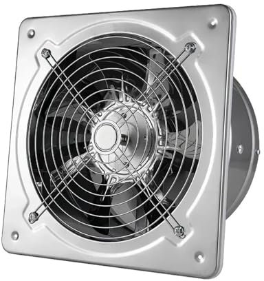 REKEELL Kitchen Exhaust Fan 6''7'' Booster Fan Extractor Exhaust Fan Ventilation Pipe Fan For Bathroom Toilet Kitchen Wall Window Stainless Steel Fan(7inch)