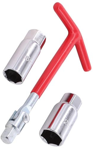 MACHSWON Clé à bougie d'allumage avec poignée en T | Douille 16 mm et 21 mm pour retrait de bougie d'allumage sur motos et tondeuses à gazon