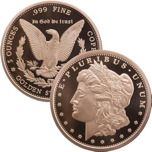 Katy Craig Morgan Dollar feines Kupfer, rund, mit Kapsel, Größe XL (64 mm), 142 g