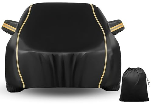 LinGKon Car Cover Waterproof for Ford Focus ST Estate 2022丨Custom covers Breathable Dustproof Large Outdoor Tarpaulin Sun Rain UV Resistant With Reflective Strips(Black)