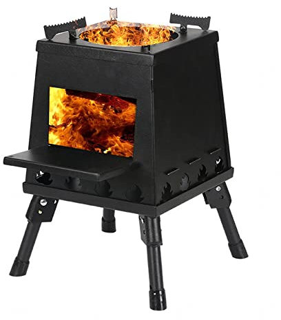 Portable Camping Wood Stove, Lightweight Foldable Multi-Fuel Backpacking Stove for Outdoor Cooking, Hiking, Survival Gear, Emergency Preparedness, Compact Design for Travel & BBQ
