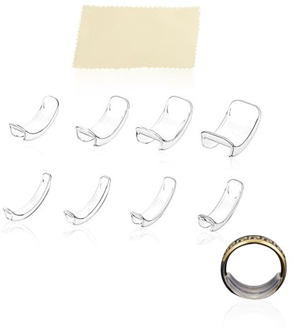 Ring Size Adjuster for Loose Rings - TRACOMPAN 8 Pack Silicone Invisible Ring Resizer Clips | Wedding Ring Grip | Clear Adjustable Ring Inserts to Make Smaller (Unisex, Clear)
