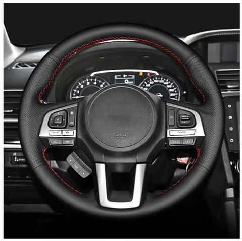 Copri Volante Protezione Copertura Per Subaru Per Legacy Per XV 2015-2017 Per Outback 2014-2017 Per Forester 2015-2018 Coprivolante In Pelle Per Auto(Red Thread)