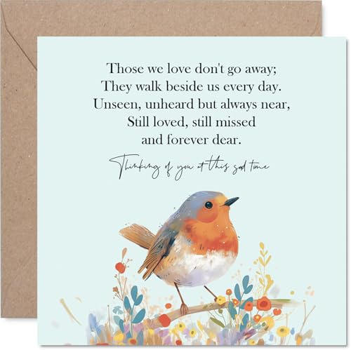 Biglietto di condoglianze, con scritta in lingua inglese Those We Love, biglietto di auguri per adulti con scritta Sorry For Your Loss Thinking of You, 145 mm