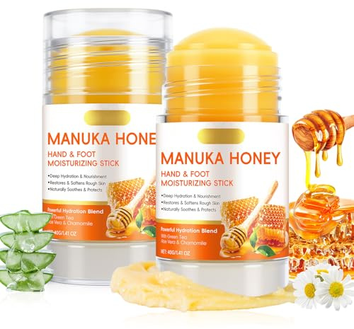 Manuka Honig Fußcreme Stick - Fusscreme Sehr Trockene Füsse - Honig Schrundensalbe gegen Hornhaut - Fußpflege Creme Für Hände, Knie & Ellenbogen - Spendet Feuchtigkeit & Pflegt die Füße (2PCS)