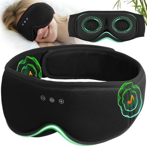 MUSICOZY Schlafmaske mit Kopfhörer Bluetooth BambusBaumwolle 3D Augenmaske