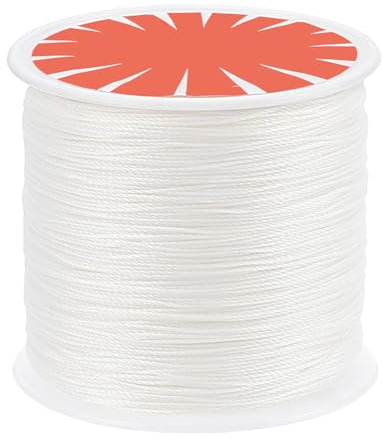 PH PandaHall 160m Filo Cerato Bianco 0.45mm Cordoncino in Poliestere Cerato | Filo Cerato Rotondo per la Creazione di Gioielli Braccialetti Collana Macramè Artigianato Fai Da Te