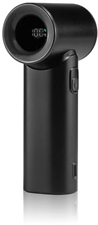 CHICGADGETS Ventilador portátil mini turbo, Ultracómpacto 12cm, 3000mAh recargable USB-C, 5 velocidades + pantalla LED, blanco/negro