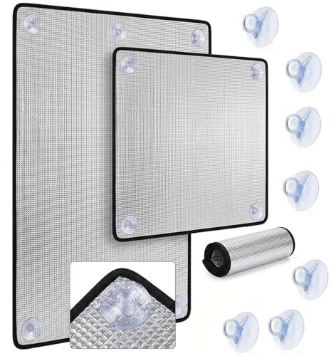 Pellicola Riflettente per Finestre Anti Calore, Alluminio Isolante Pellicola Termico per Finestre, Schermo Solare Oscurante Copertura Isolante Termica Riflettente per Veranda(Grigio,80x80cm)